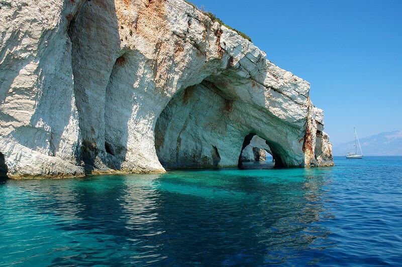 blue caves  zante zakynthos greece